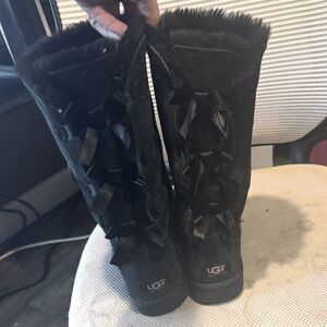 Bailey Bow Tall Ugg Boots - Black Size 9